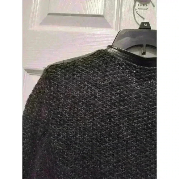 Trouve Sweater Moto Jacket Faux Leather Size LARGE - Picture 10 of 12